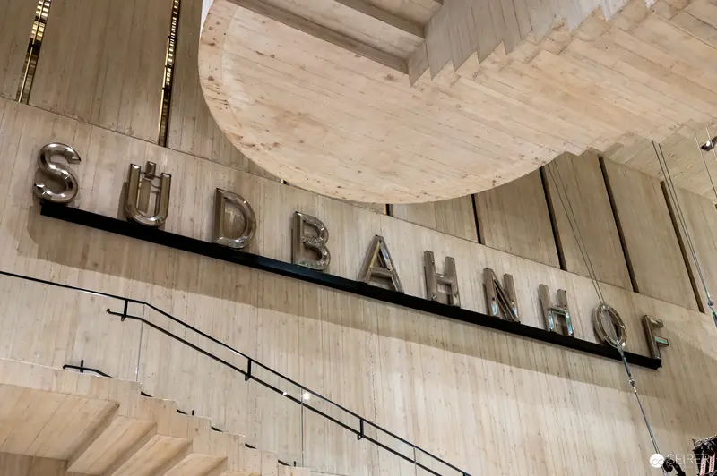 Sudbahnhof Architectural Signage at Wien Museum Renovation Reveal