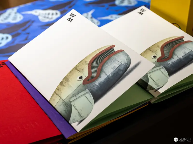 White Books Displaying Artistic Technical Illustration at Wien Museum