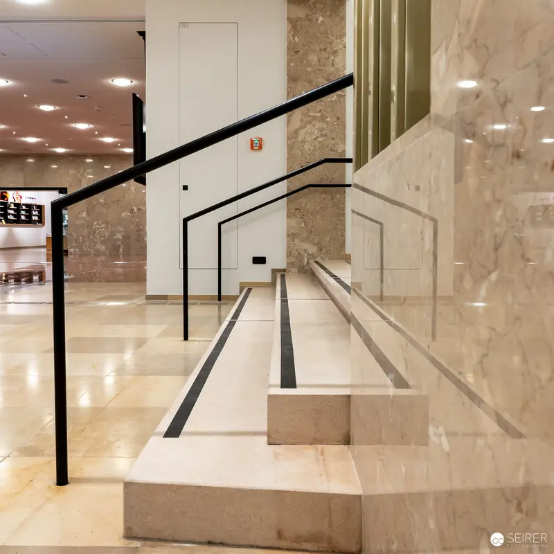 Marble Staircase Interior at Wien Museum during Pre-Opening Renovation