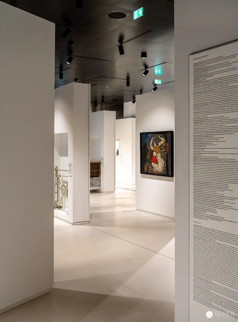 Modern Art Gallery Interior with White Walls and Track Lighting