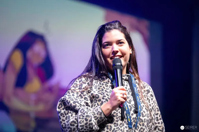Performer Speaking on Stage at Vienna ComicCon 2023