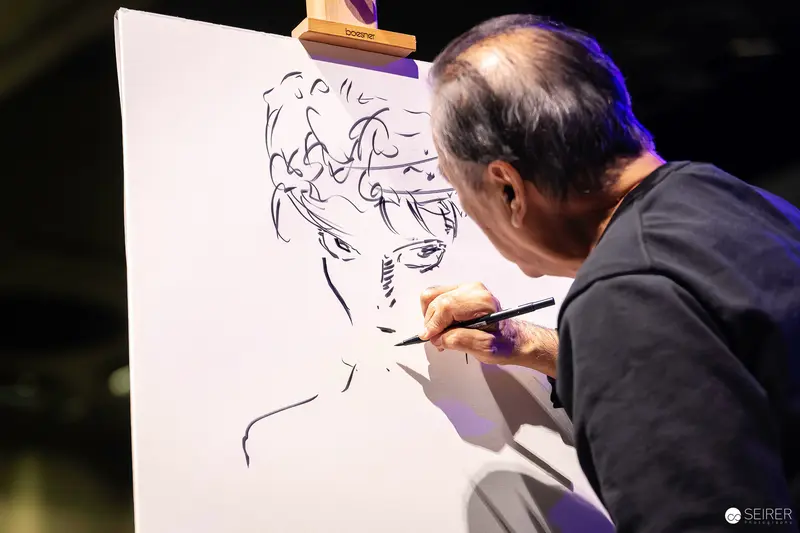 Live Sketch Artist Drawing Portrait at Vienna ComicCon 2023