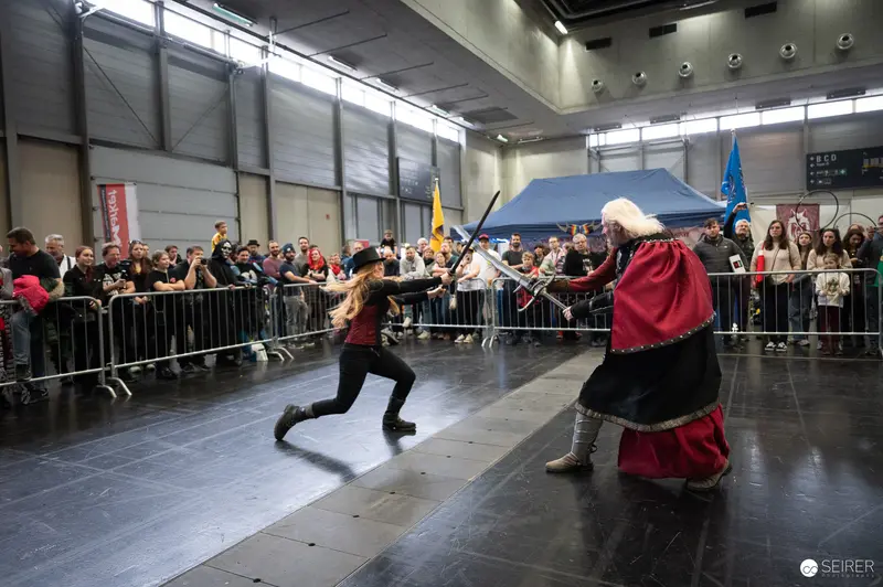 Sword Fight Performance at Vienna ComicCon 2023 Medieval Combat Demonstration