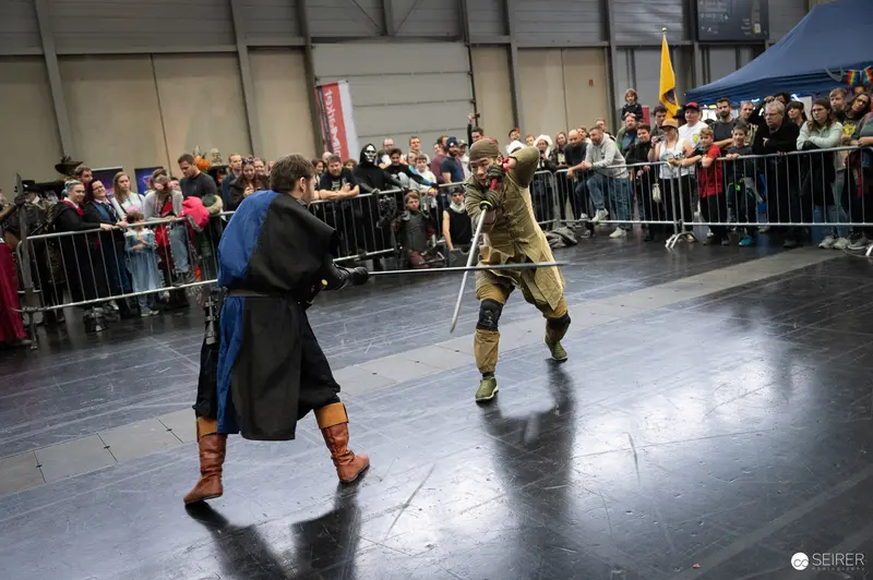 Medieval Combat Demonstration at Vienna ComicCon 2023 Historical Reenactment