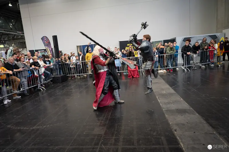 Costumed Performers Sword Fighting at Vienna ComicCon 2023