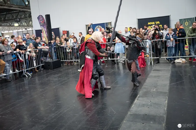 Costumed Performers Sword Fighting at Vienna ComicCon 2023