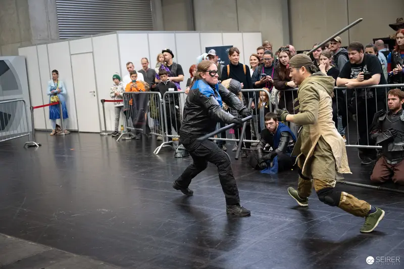 Stage Combat Demonstration at Vienna ComicCon 2023 Performance of Bis Einer Weint