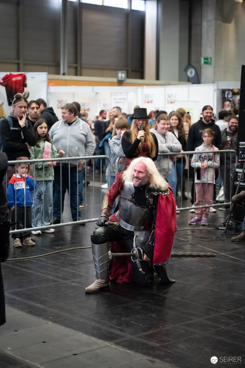 Costumed Performer at Vienna ComicCon 2023 Medieval Reenactment Stage