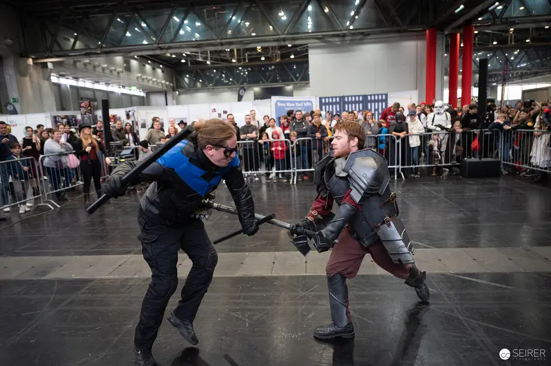 Costumed Performers Sword Fighting at Vienna ComicCon 2023