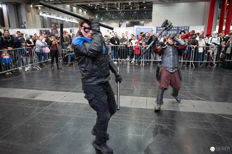 Cosplayers Performing Fight Scene at Vienna ComicCon 2023