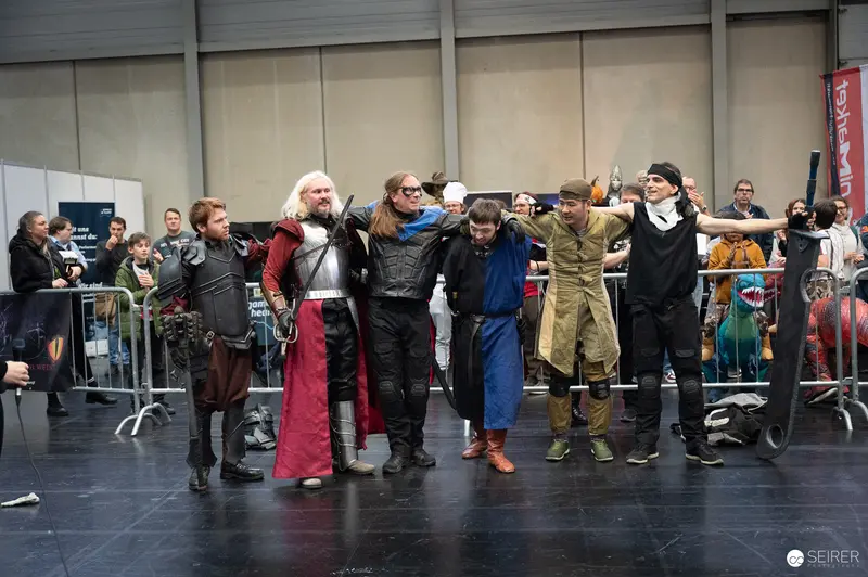 Cosplayers Posing Together at Vienna ComicCon 2023 Performance