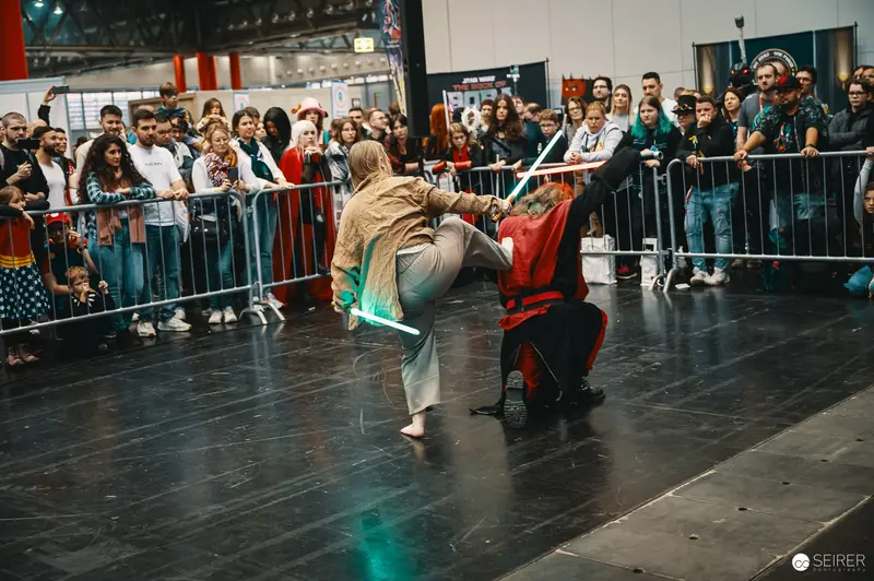 Lightsaber Duel Performance at Vienna ComicCon 2023 Cosplay Stage
