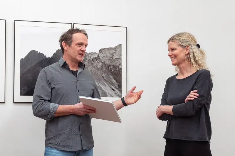 Thomas Schlader and Britt-Madelaine Arns at Prague Photography School Diploma Exhibition