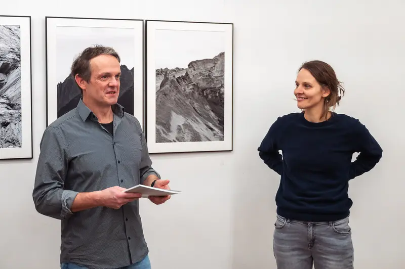 Thomas Schlader and Colleague at Prague Photo School Diploma Exhibition