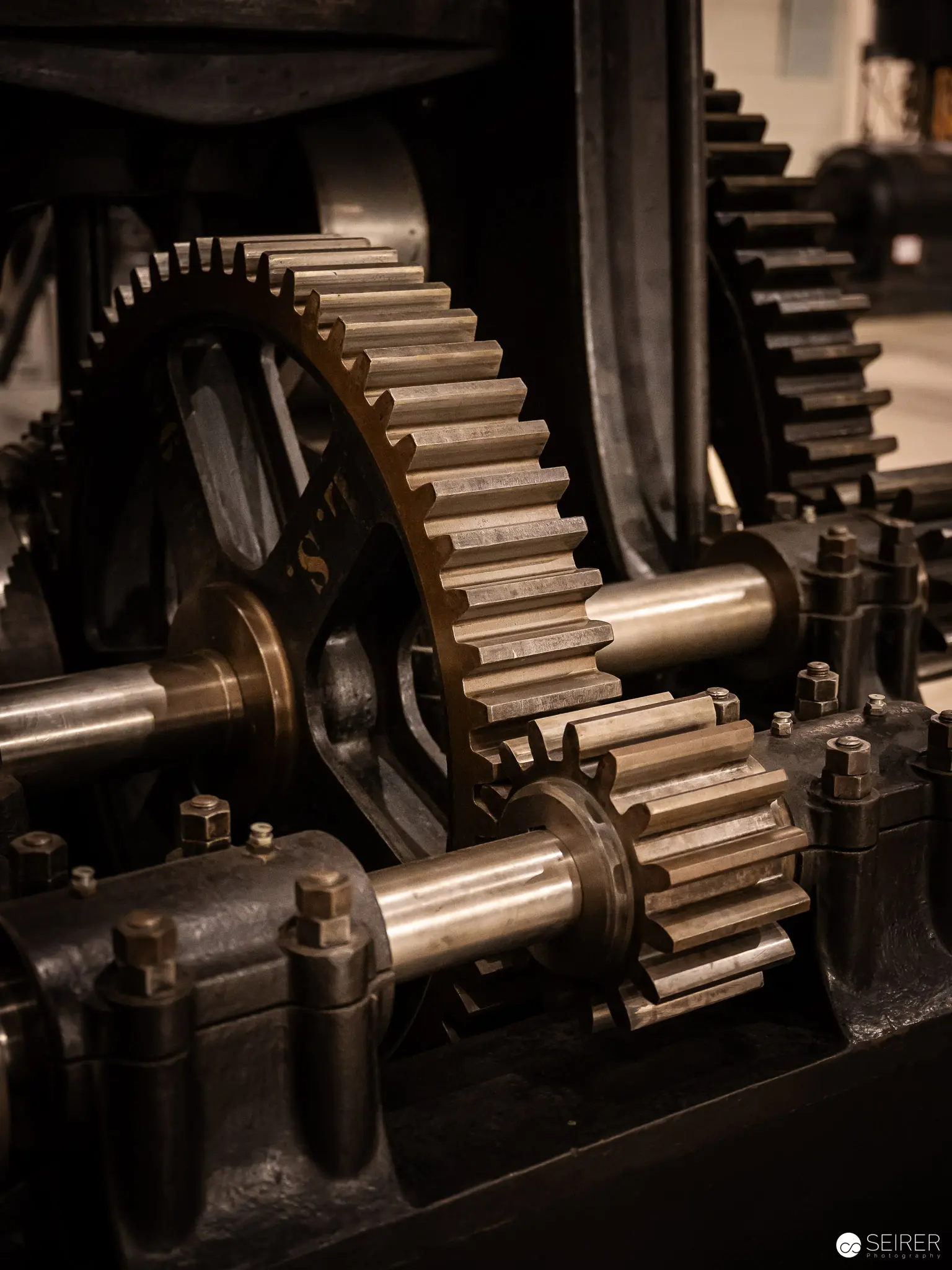 Vintage Industrial Machinery Gears in Precision Mechanical Transmission System