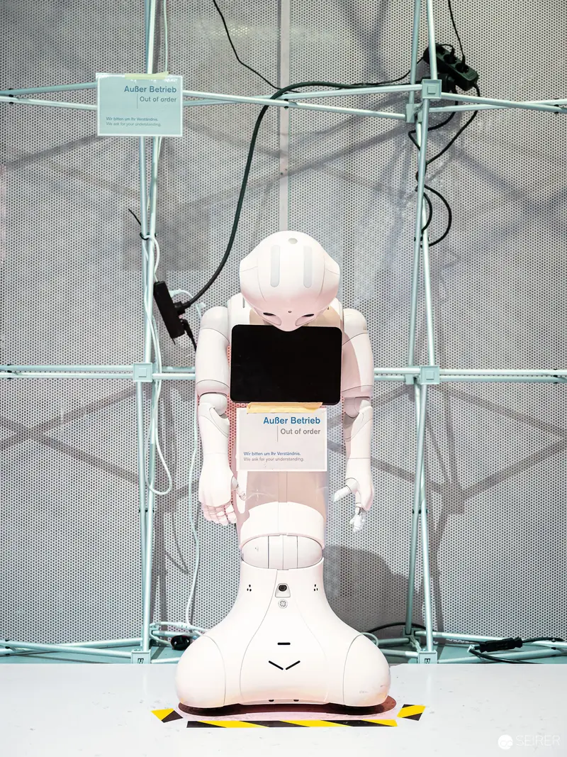 Humanoid Robot Exhibit at Smart World AI Technology Exhibition