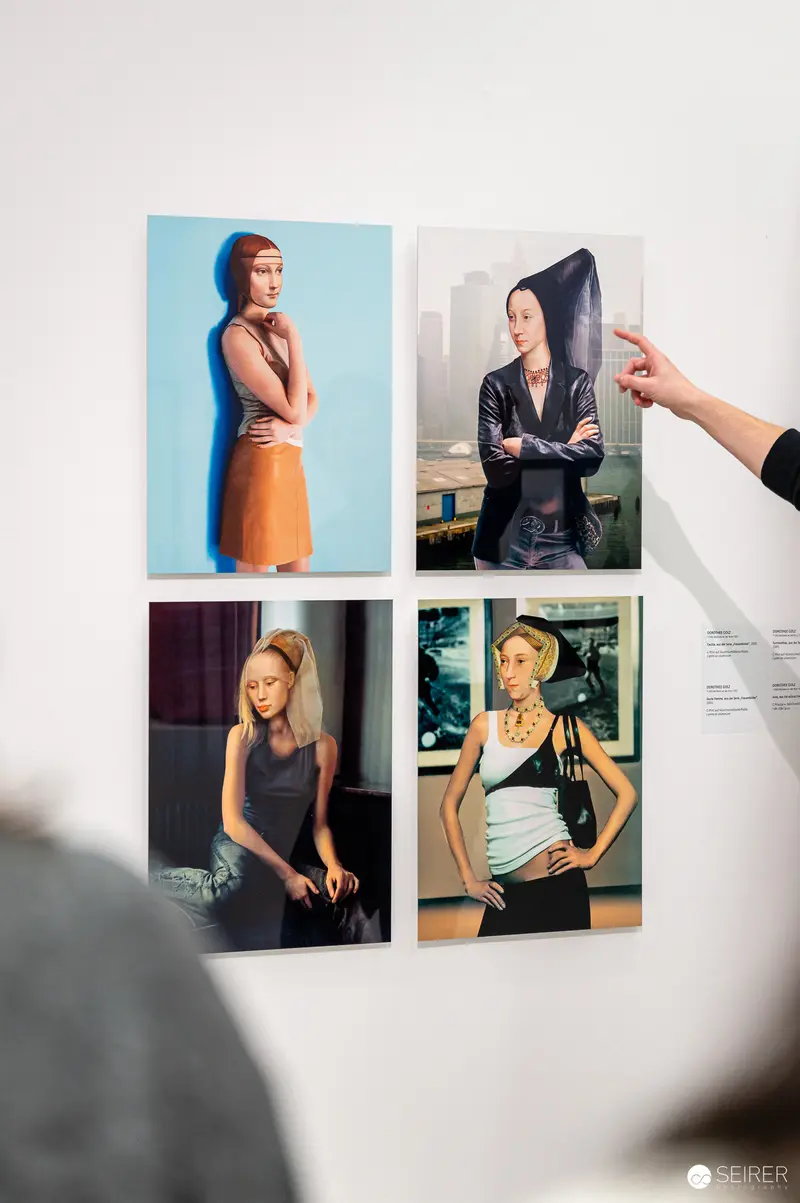 Gallery Wall Display of Four Fashion Portraits at MUSA Exhibition "2000er - Bye-Bye Zuversicht"
