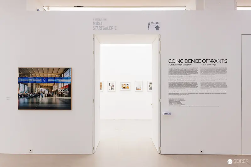 MUSA Exhibition "Coincidence of Wants" Installation View with Urban Photography