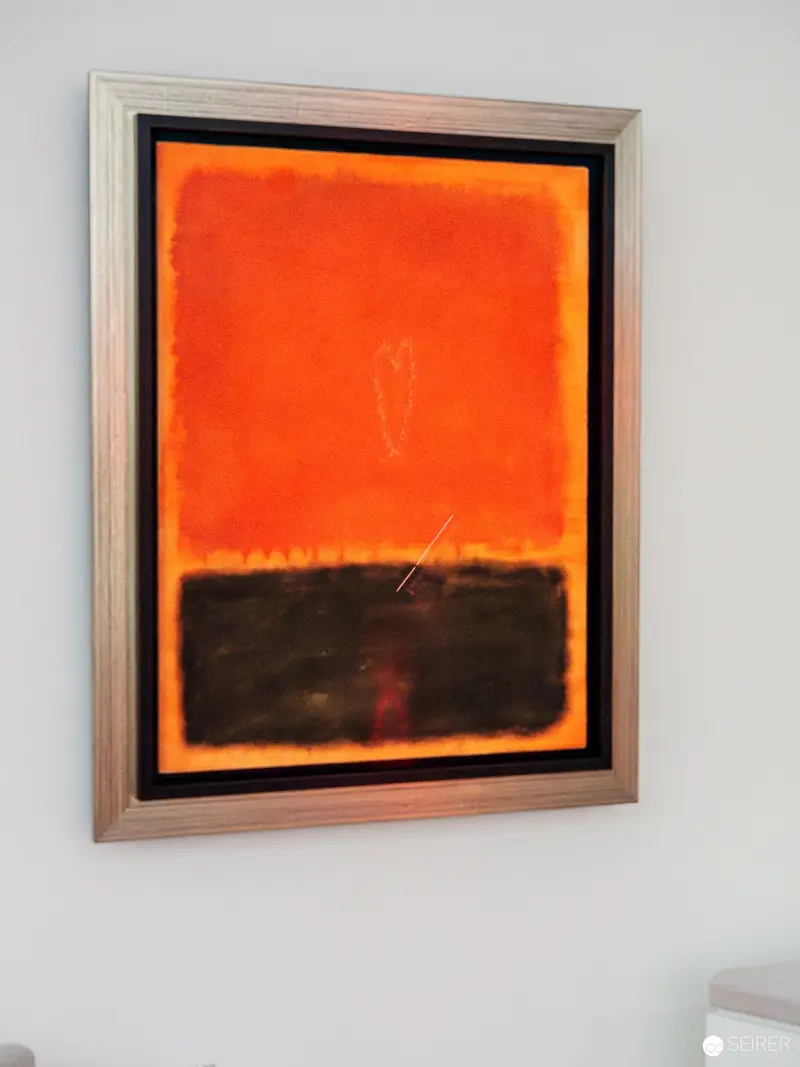 Mark Rothko Abstract Painting in Orange and Dark Tones at Museum Exhibition