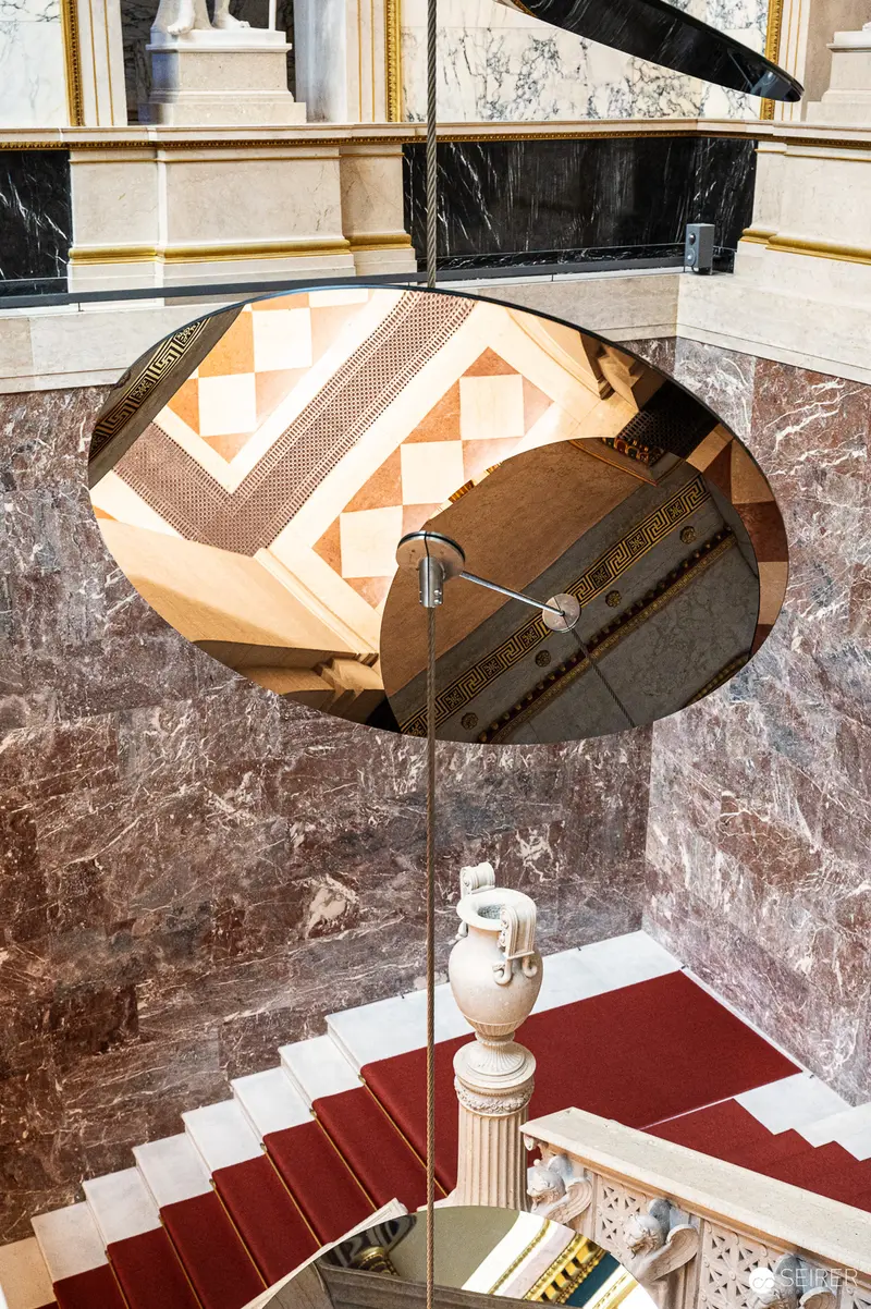 Geometric Interior View of Austrian Parliament Building Architectural Detail