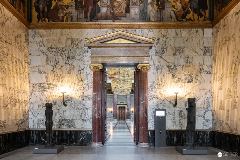 Neoclassical Marble Hall with Ionic Columns at Austrian Parliament Building