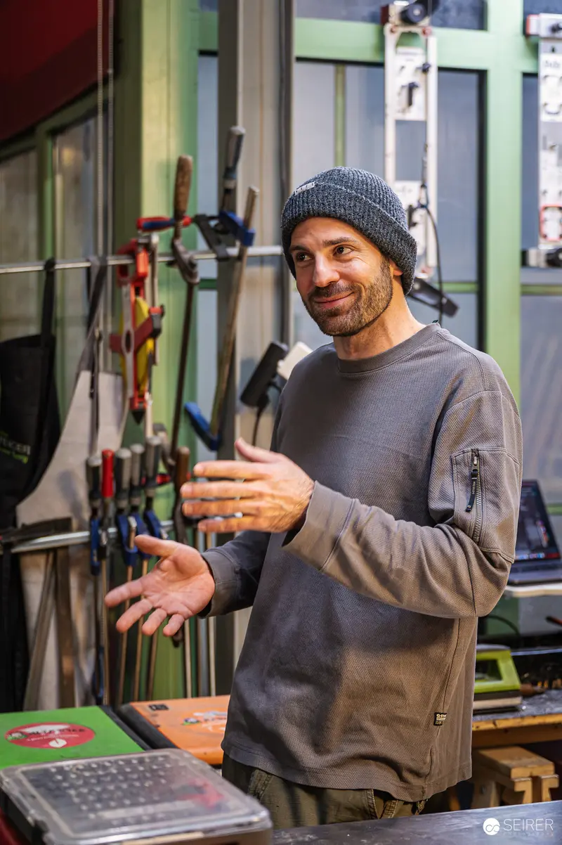 Craftsman Working at Ünique Skis Workshop in Vienna