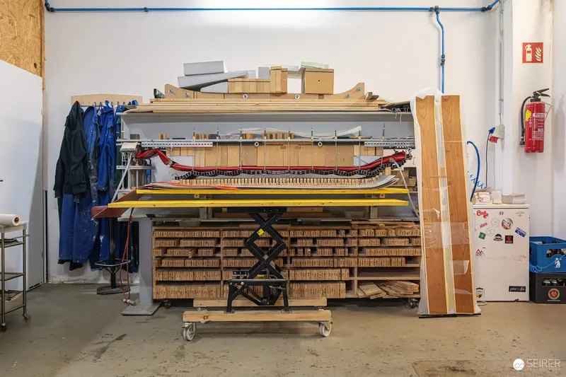 Ünique Skis Workshop Interior with Ski Manufacturing Equipment in Vienna