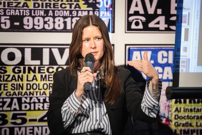 Stefanie Moshammer Speaking at Book Talk for "Each Poison A Pillow" in Vienna