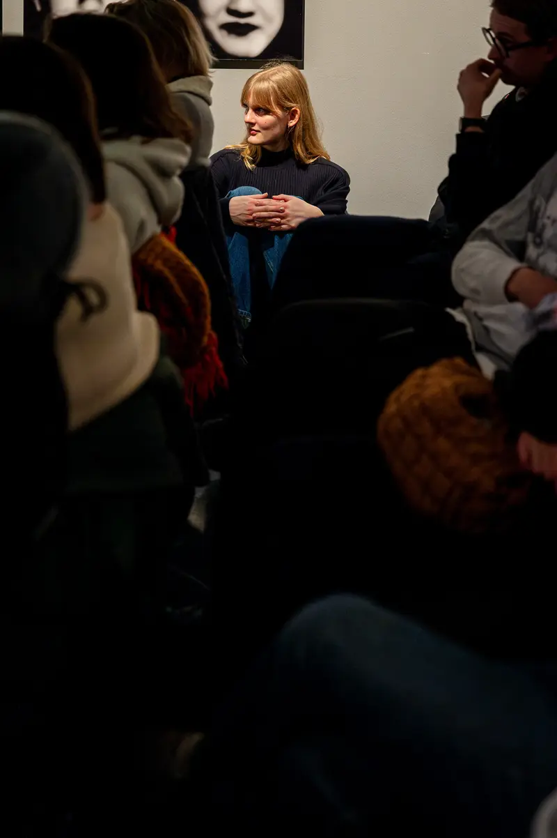 Stefanie Moshammer Speaking at Book Talk on "Each Poison A Pillow" in Vienna