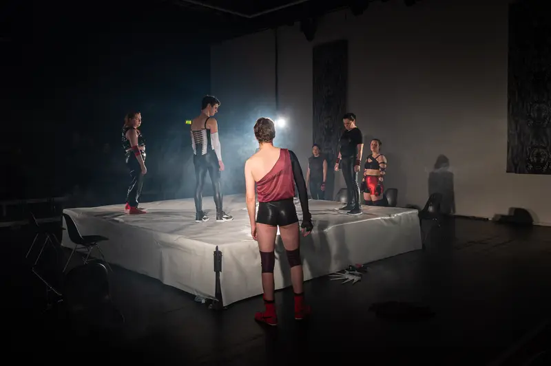 Performers Staged in Dramatic Confrontation at Kosmos Theater's "Keeping up with the Penthesileas"