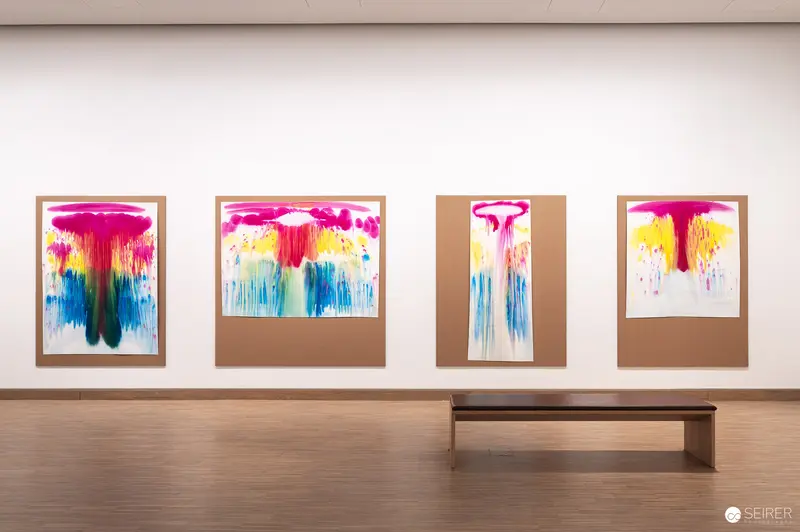 Vibrant Abstract Color Drip Paintings at Albertina Modern Exhibition