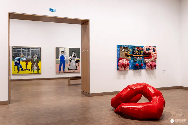 Red Sculpture and Diverse Artworks at Albertina Modern's "The Beauty of Diversity" Exhibition