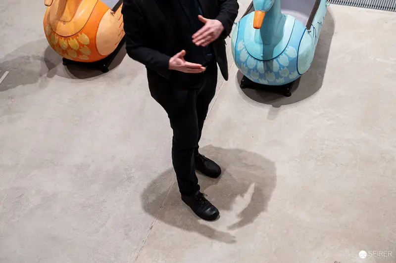 Opening Ceremony of Prater Museum with Decorative Luggage Sculptures in Vienna