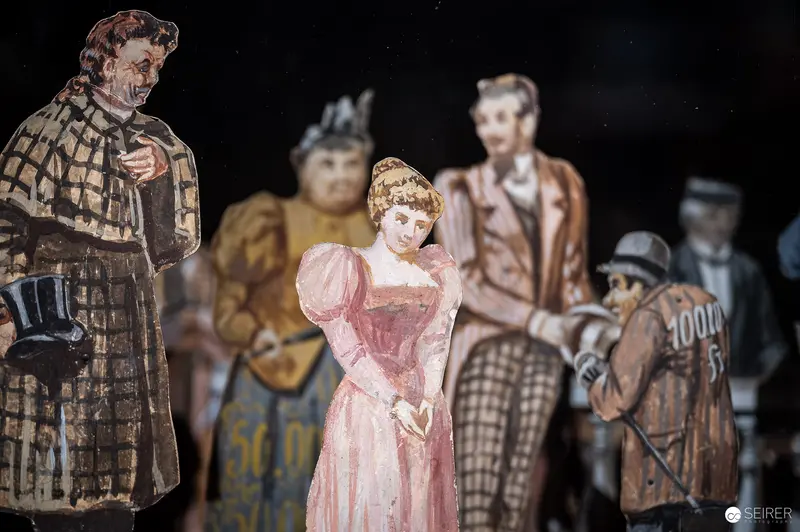 Vintage Theatrical Figures at Prater Museum's Historical Exhibition