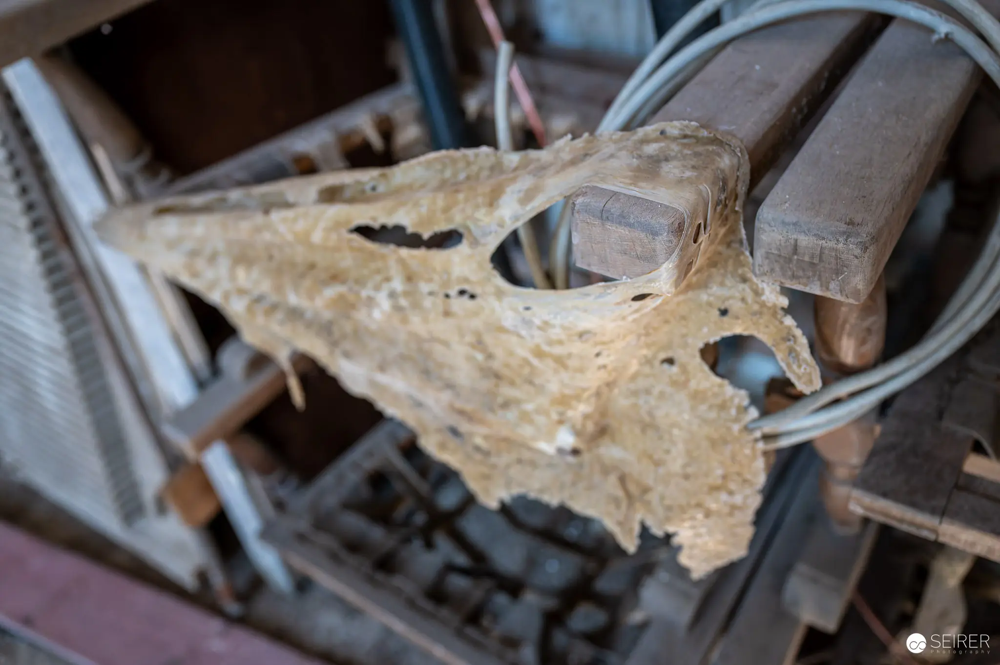 Decaying Industrial Fragment with Weathered Mechanical Components