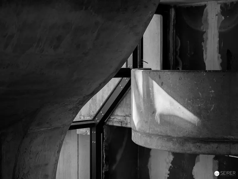 Architectural Geometry: Angular Concrete Forms in Black and White