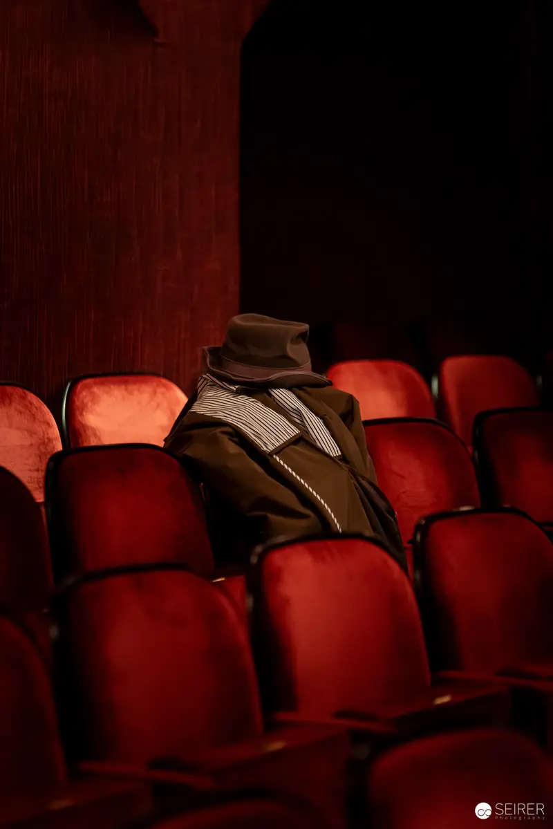Lone Figure in Empty Theater During "The Seagull" Production Rehearsal