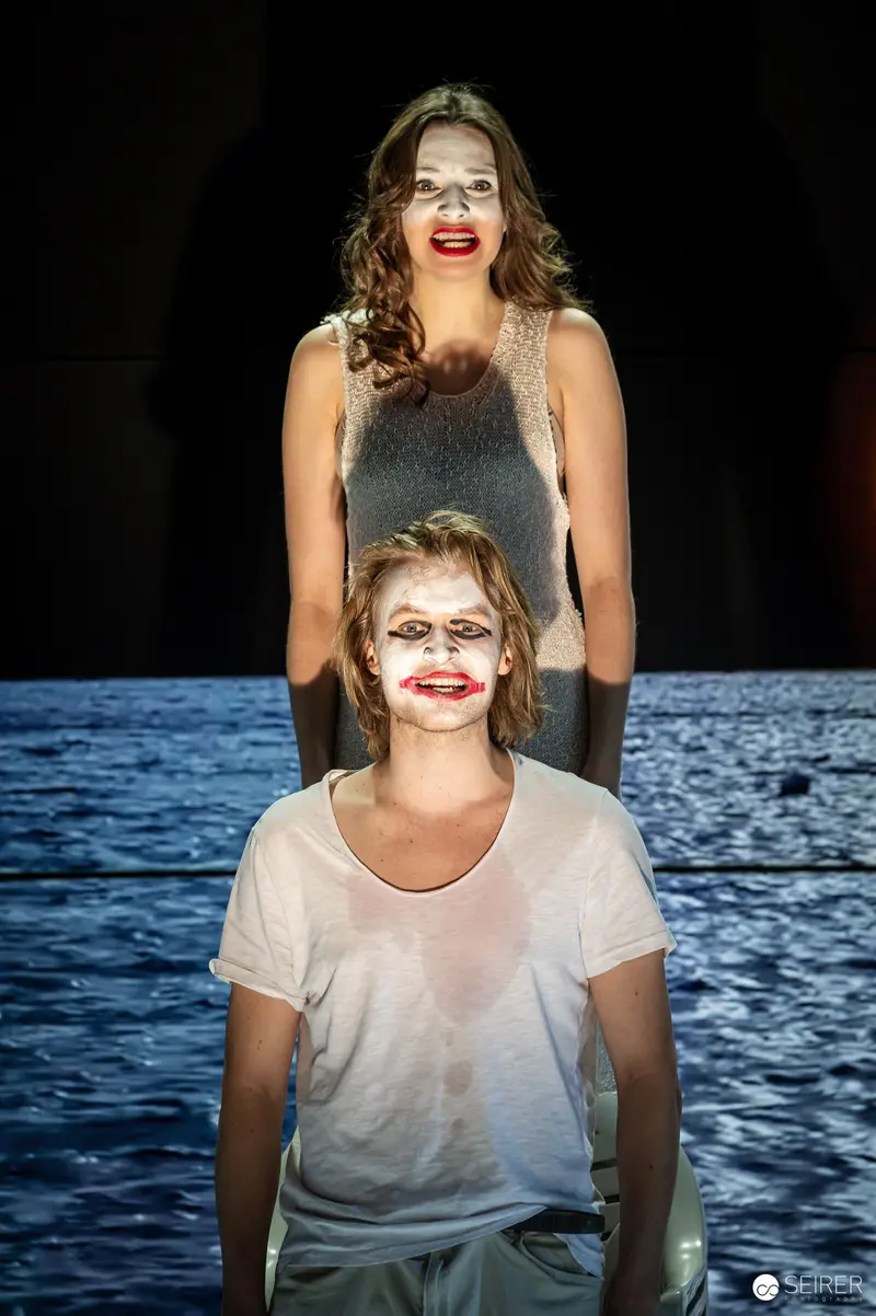 Two Actors in Theatrical Pose for Chekhov's "The Seagull" Production