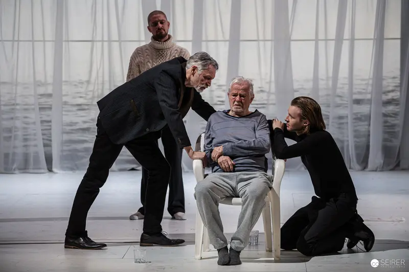 Theatrical Scene from Chekhov's "The Seagull" at Kammerspielen, Staged Emotional Moment