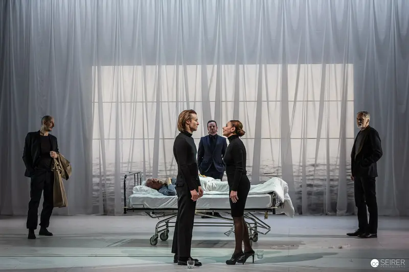 Trepljow and Nina in Intense Moment from Chekhov's "The Seagull" Stage Production