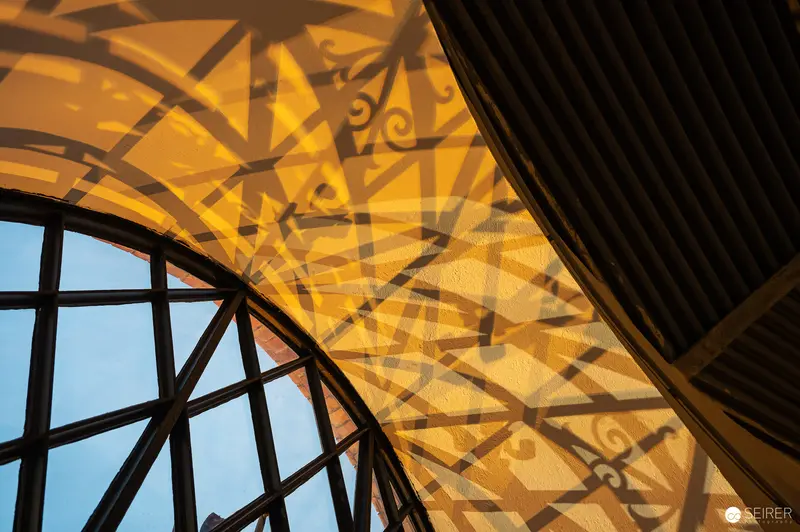Water Source Exhibition Shadows and Architectural Glass at Favoriten Water Tower