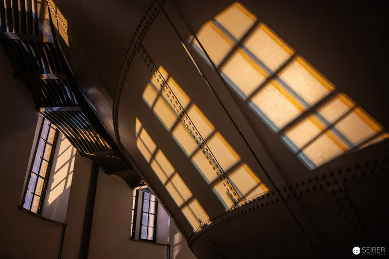 Architectural Light and Shadow in Water Tower Favoriten Exhibition Space