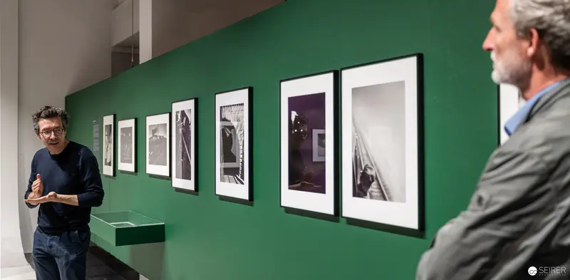 René Groebli Exhibition Opening at Westlicht Gallery, Visitors Viewing Black and White Photographs