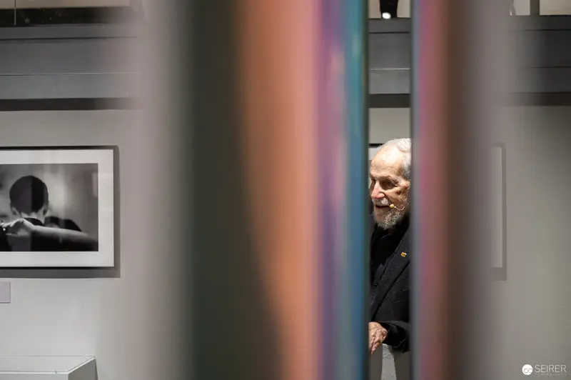 René Groebli Exhibition Opening at Westlicht Gallery, Viewed Through Colorful Panels