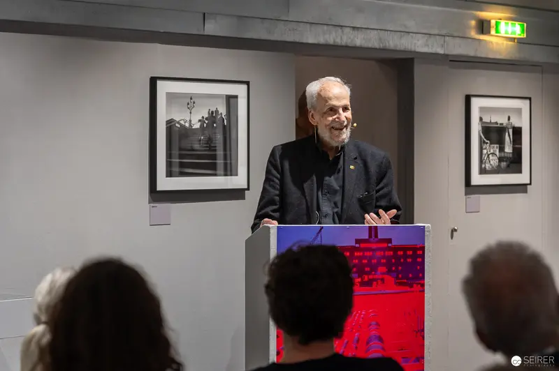 René Groebli Speaking at Westlicht Photography Exhibition Opening, April 2024