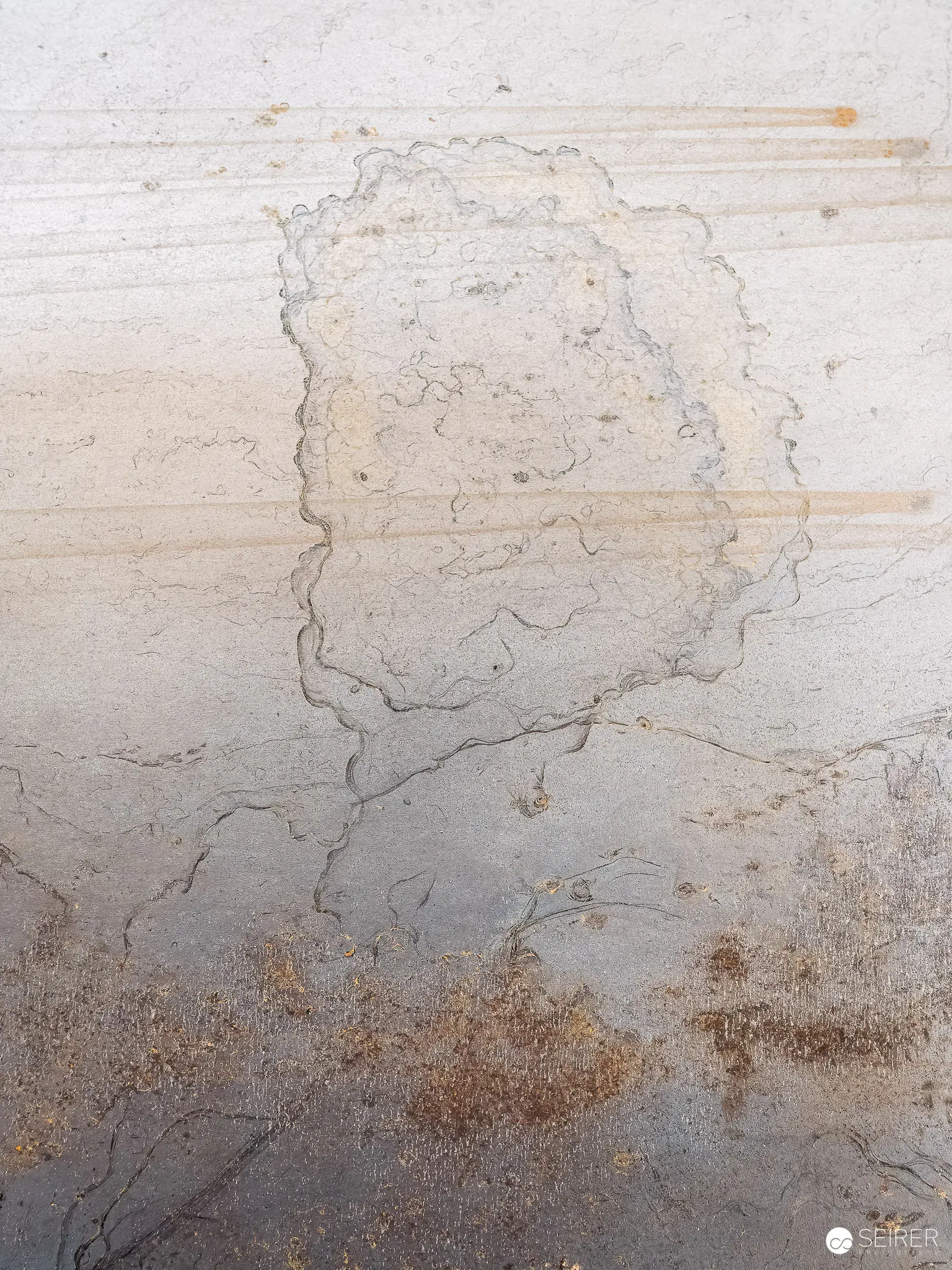 Weathered Architectural Blueprint Sketch on Textured Surface