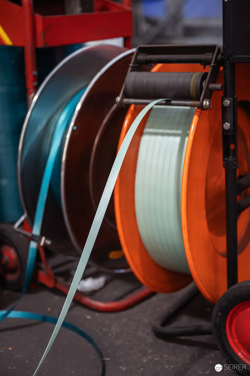 Industrial Spools of Colored Cable and Wiring at Manufacturing Facility