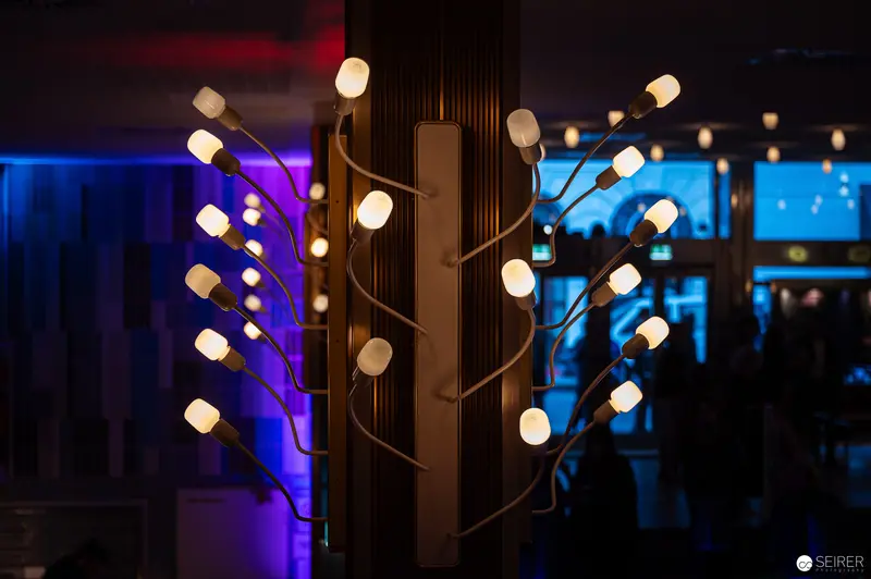 Illuminated Branch Lights at Artistic Event in Vienna's Gartenbaukino