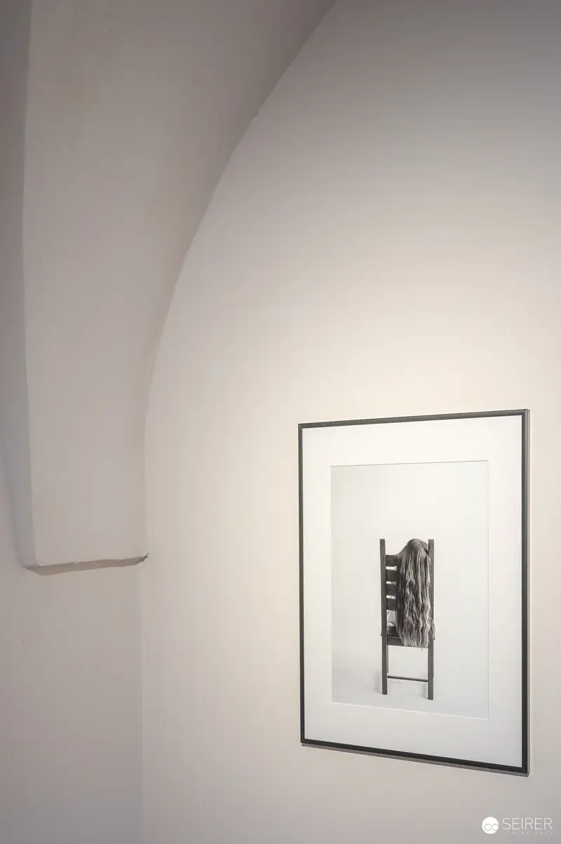 Framed Black and White Photograph of Chair, "Hide & Seek" Exhibition, Fine-Art Galerie Traismauer