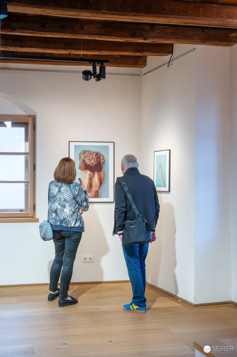 Visitors Viewing Contemporary Artworks at Hide & Seek Exhibition, Traismauer